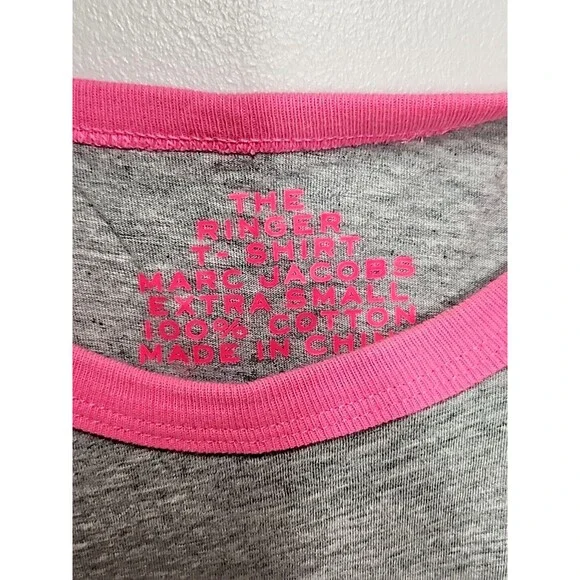 Marc Jacobs the ringer t shirt Gray/Blue Pink Womens Xs EUC - Picture 6 of 6